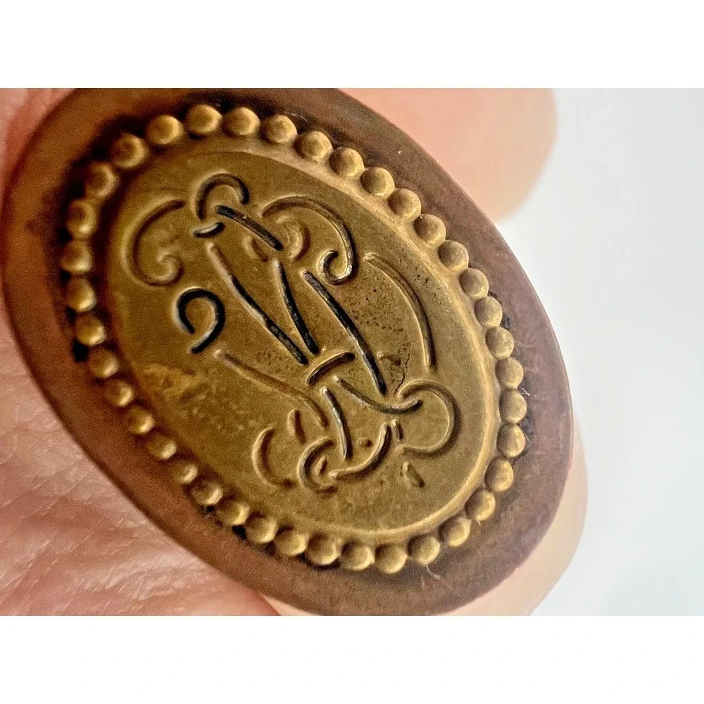 Copper Brass Ring‎ Signet Style Rustic Boho Medieval Adjustable Artisan Earthy